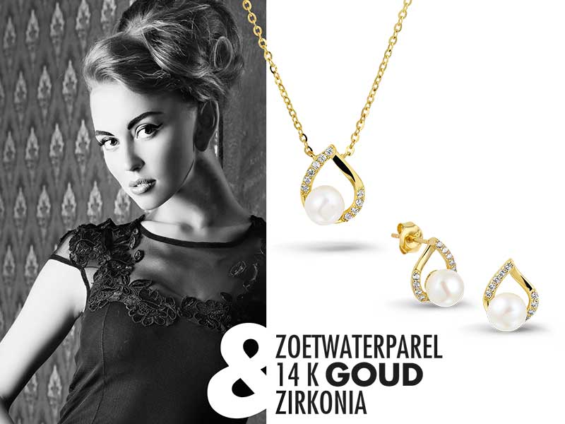 Gouden sieraden met parels