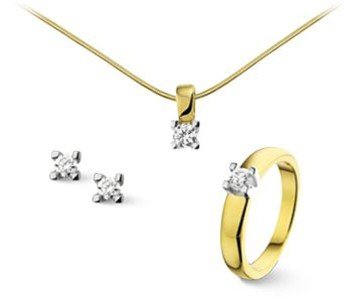 gouden sieraden setje met diamant