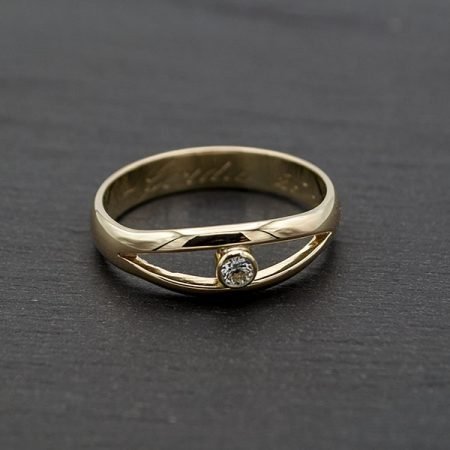 Gouden trouwring veranderd in ring met een briljant