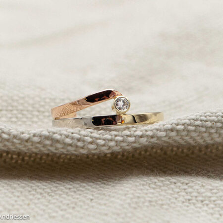 gouden ring met drie kleuren goud